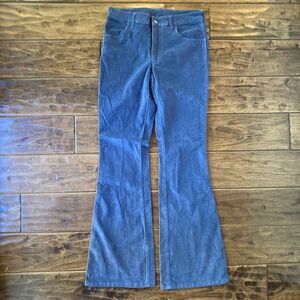 BP Corduroy Bootcut Pants Women 26 Mid Rise Violet Blue Front Pocket Stretch
